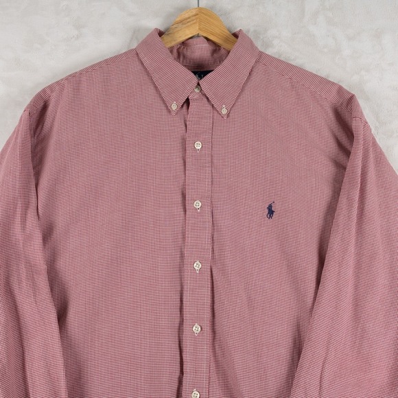 Polo Ralph Lauren Men XL Blake Button Down Shirt‎ Red Long Sleeve Classic Fit - Picture 3 of 12